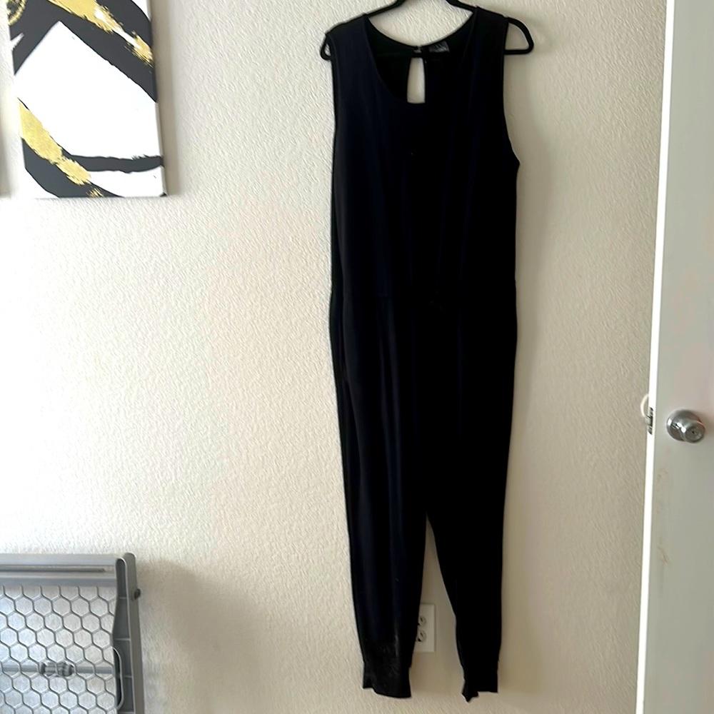 Cotton drawstring jogger jumpsuit.